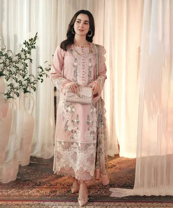 3 Piece Dhanak Suit-Embroidered (Unstitched)