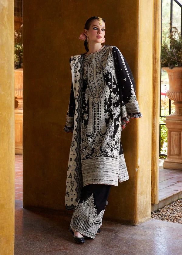 Embroidered Lawn 3-Piece Suit with Organza Dupatta – ZB1372