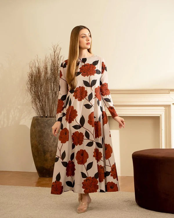 Luxe Digital Printed Silk 2-Piece Unstitched Suit – ZB856