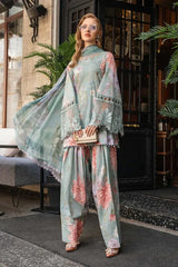 Printed Lawn 3-Piece Suit with Zari Shirt & Voile Dupatta – ZB1520