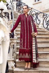 Dhanak Embroidered 3-Piece Suit with Digital Printed Wool Shawl – ZB3427