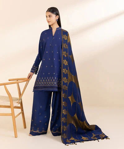 Embroidered Lawn 3-Piece Suit with Digital Printed Dupatta – ZB1001