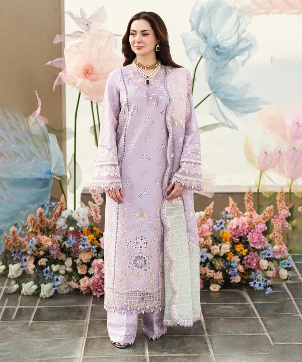 Embroidered Lawn 3-Piece Suit with Organza Dupatta – ZB1255