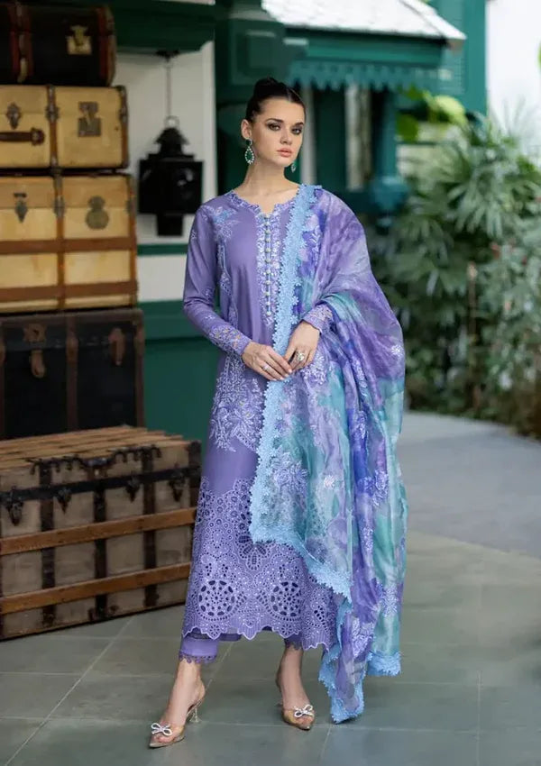 Dhanak Embroidered 3-Piece Suit with Digital Printed Wool Shawl – ZB3291