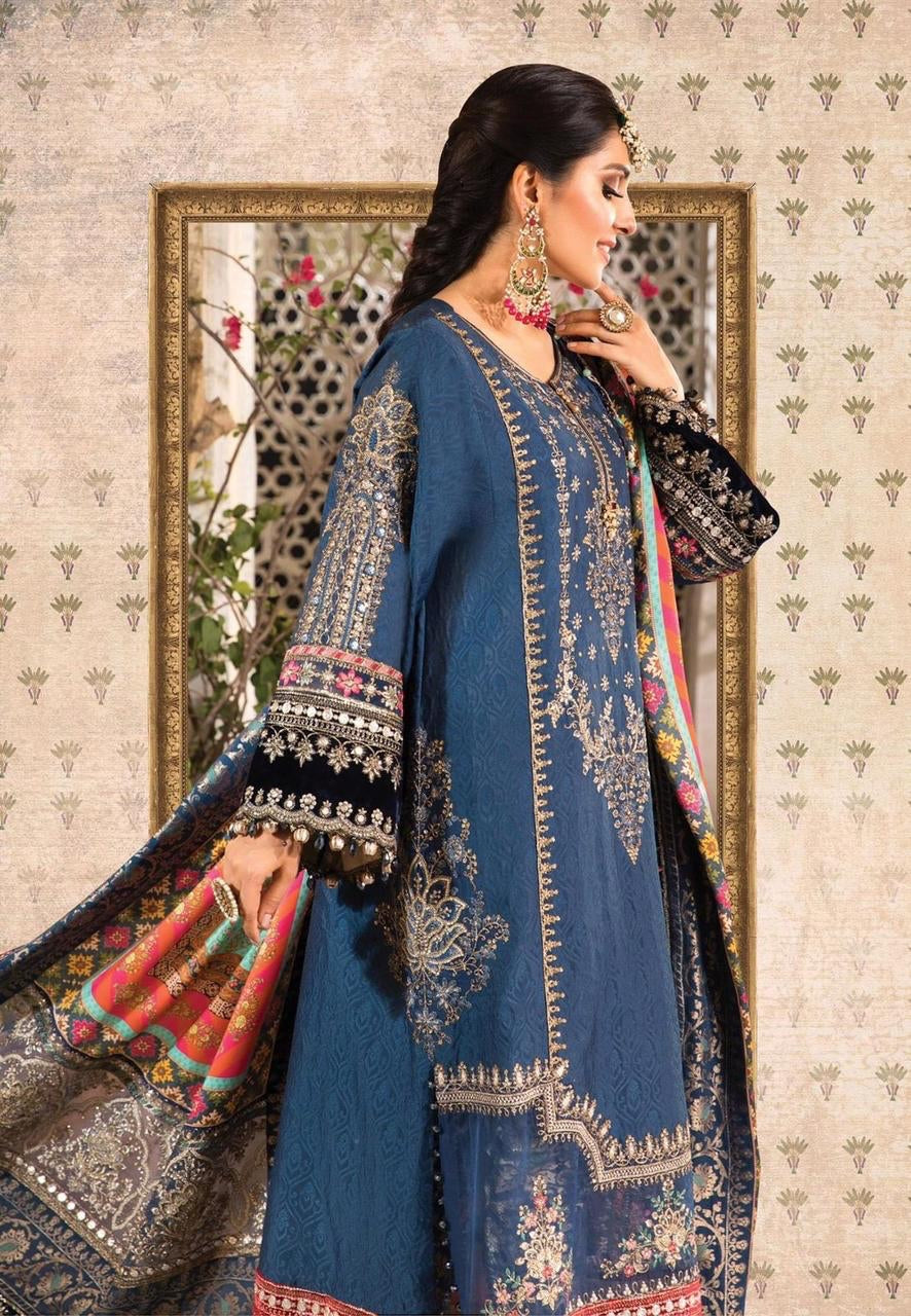 Luxe Heavy Embroidered 3-Piece Suit ( Unstitched)