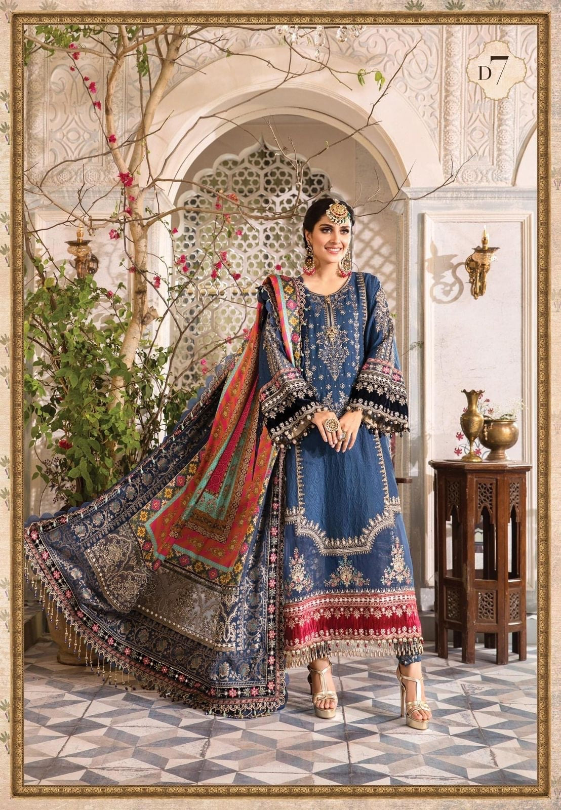 Luxe Heavy Embroidered 3-Piece Suit ( Unstitched)