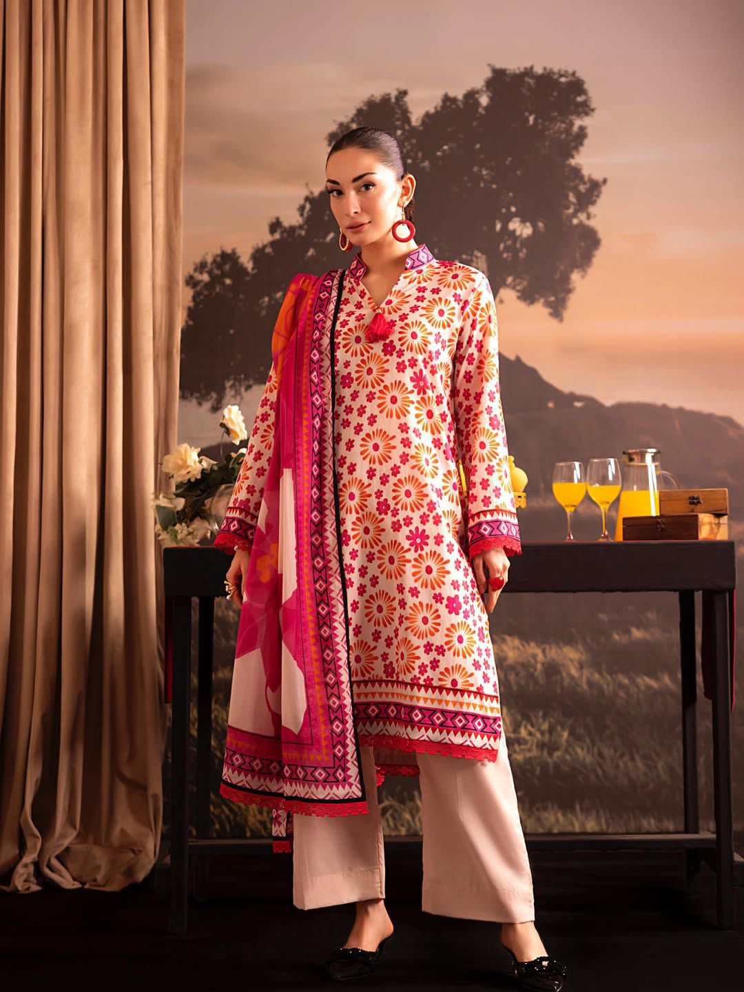 3 Piece Lawn-Unstitched ZB0026
