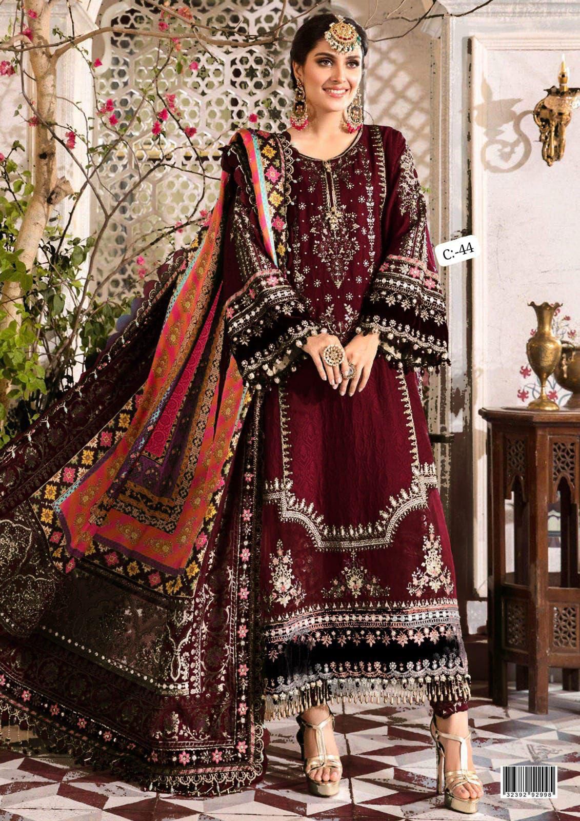 Luxe Heavy Embroidered 3-Piece Suit ( Unstitched)